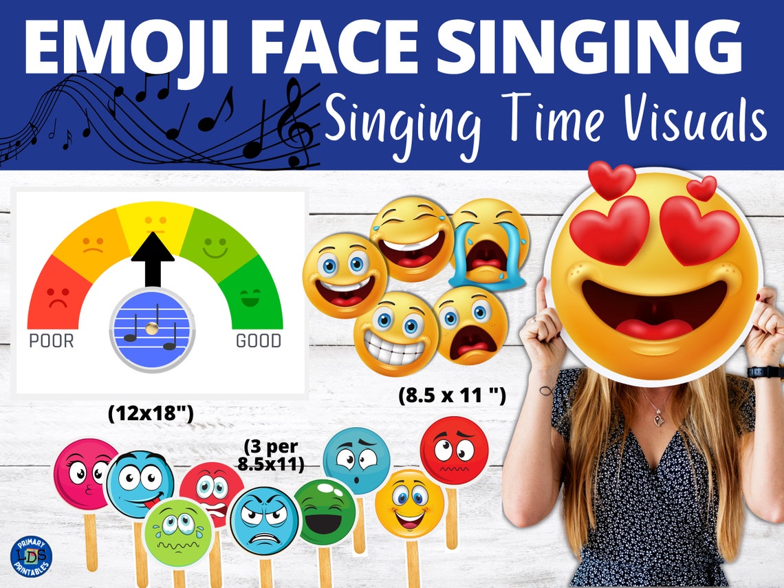 Emoji Singing Time Meter Poster & Emoji Faces Visuals Etsy