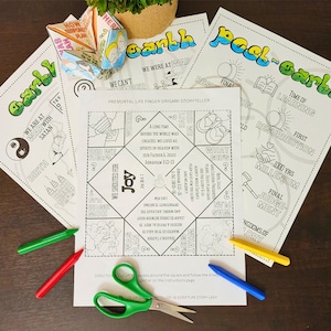 Plan of Salvation, Pre-Mortality Pre-Earth Life Finger Origami and Coloring (pre/earth/post) Printables - Abraham Moses - LDS Come Follow Me