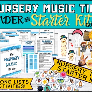 Nursery Planner Binder & Singing Time Starter Kit Bundle (19 Song Figures/24 Song Cards) Primary Music Leader, Primary Singing, 50% off!!