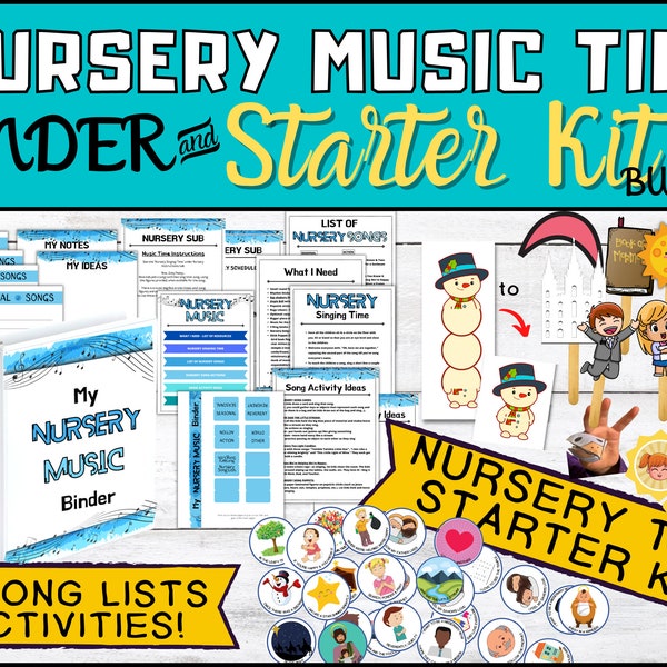 Nursery Planner Binder & Singing Time Starter Kit Bundle (19 Song Figures/24 Song Cards) Primary Chorister - 70% OFF | Primary Singing Time