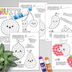 Vruchten van de geest stippen kleurplaten | Galaten 5 | knutselbijbel kinderen kleurplaten zondagsschool schrift printables downloaden