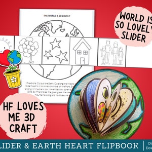 Creation Craft Kit My Heavenly Father Loves Me 3D Earth Flipbook & World Lovely Kids Bible Crafts Come Follow Me LDS Primary Singing image 2