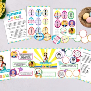 Because of Jesus Easter Egg Hunt & Ways to Witness for Jesus Folder Game | Blessings of the Atonement Resurrection LDS | Come Follow Me