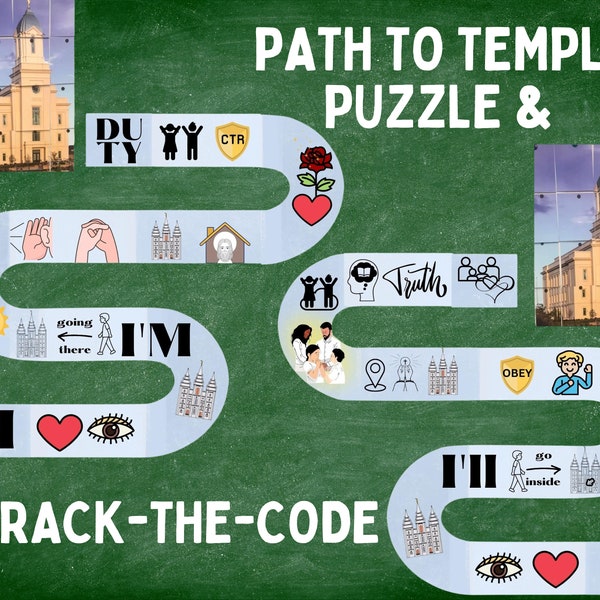 Ik zie graag de tempel: Pad naar de tempel puzzel en kraak de codeliedjes (LDS Primary Singing Time | Kom en volg mij | LDS Temples)