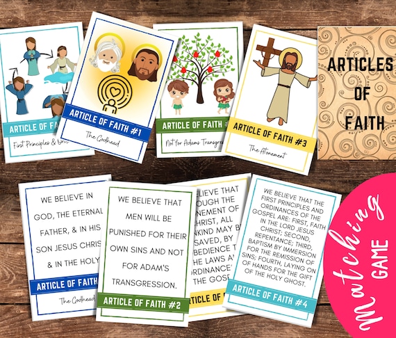 Articles of Faith Flashcards | Matching | Memorization | LDS