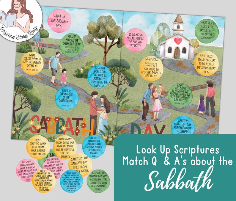 Questions Sabath BIBLE-ONLY, Keep Sabbath Day Holy Kids Bible Activity Bundle, Folder ...