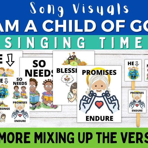 I am a Child of God Verse Differentiation Visuals: Primary Singing Time Game | Primary Music Leader | Primary Music | LDS Primary Song