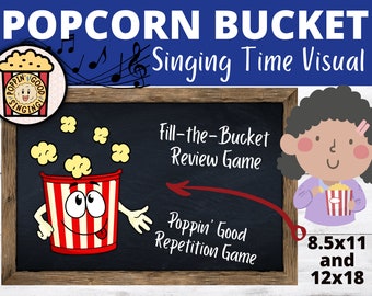 POPCORN BUCKET Singing Time Visual Display & Poppin Good Singing Handout: (Primary Song Visual, Singing Activity, Primary Song Leader, LDS)