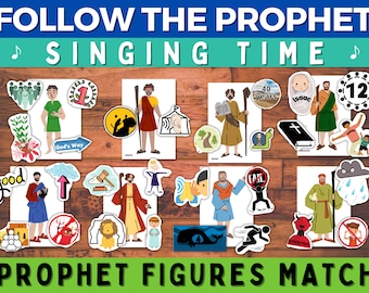 Follow the Prophet Visuals Matching Game (lds primary song flipchart, primary music chorister leader, primary song activities) Printable