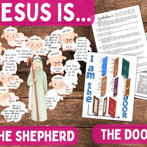 Jesus ist der gute Hirte / Jesus ist die Tür | Johannes 10:14 Galater 3 vs 13 | Türsymbolik | Kinder Bibel Handwerk Spiele Unterrichts Printables