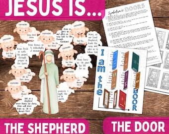 Jesus is the Good Shepherd / Jesus is the Door | John 10:14 Galatians 3 vs 13 | Door Symbolism |Kids Bible crafts games lesson printables