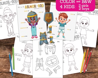 Armor of God | Whole Armor of God | Ephesians 6 | Sword of the Spirit | Kids Bible Printable | Busy Binder | Bible Study | Bible Verse