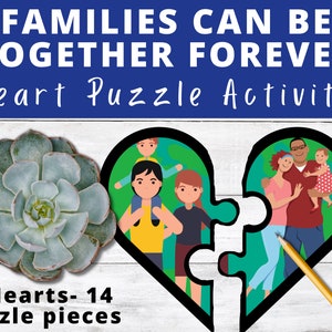 HEART PUZZLE Primary Song Game: Families Can Be Together Forever Primary Singing Time, Come Follow Me, Primary Chorister, LDS Music Leader image 1