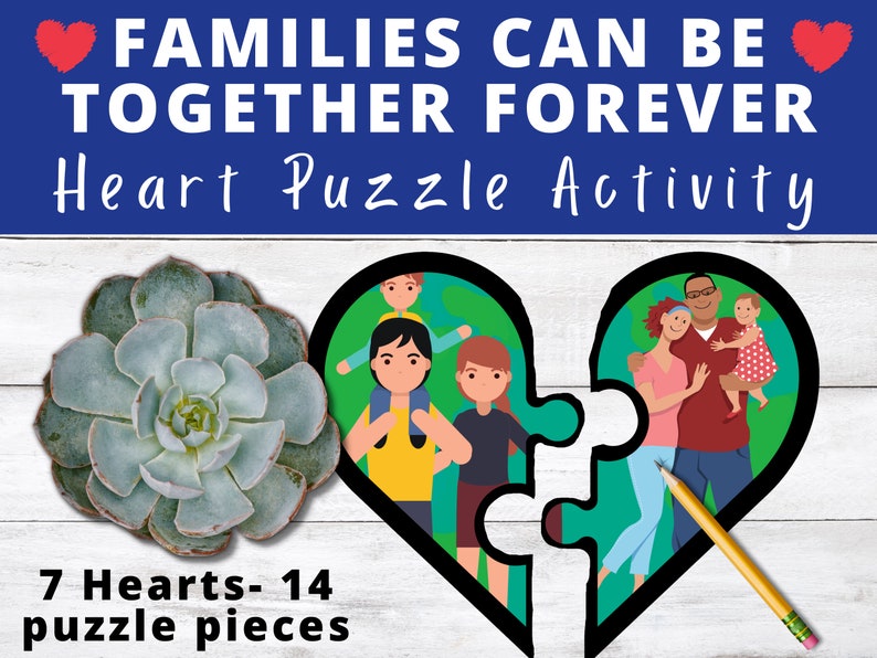 HEART PUZZLE Primary Song Game: Families Can Be Together Forever Primary Singing Time, Come Follow Me, Primary Chorister, LDS Music Leader image 1