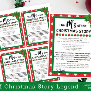 M's of Christmas Story Candy Krippe Legende SOFORT DOWNLOAD | Geschenkanhänger Leckerli 2 Größen | Weihnachtskarte | Servierendes Geschenk | MMs