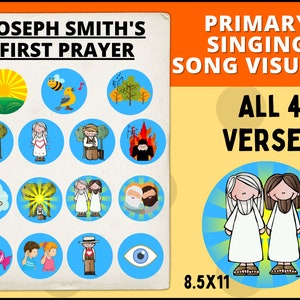 Primary Singing Time: Joseph Smith's First Prayer First Vision LDS Primary Song Visuals Vs 1-4 Flipchart Primary Music Leader image 1