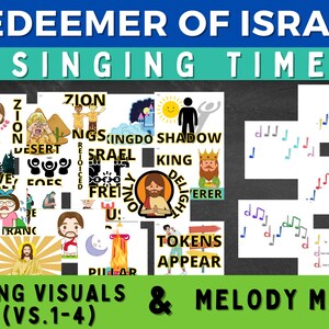 Redeemer of Israel Song Visuals & Melody Map (Flipchart, Primäres Lied, Primäre Gesangszeit, Primäre Chorister, HLT Hymn, printable)