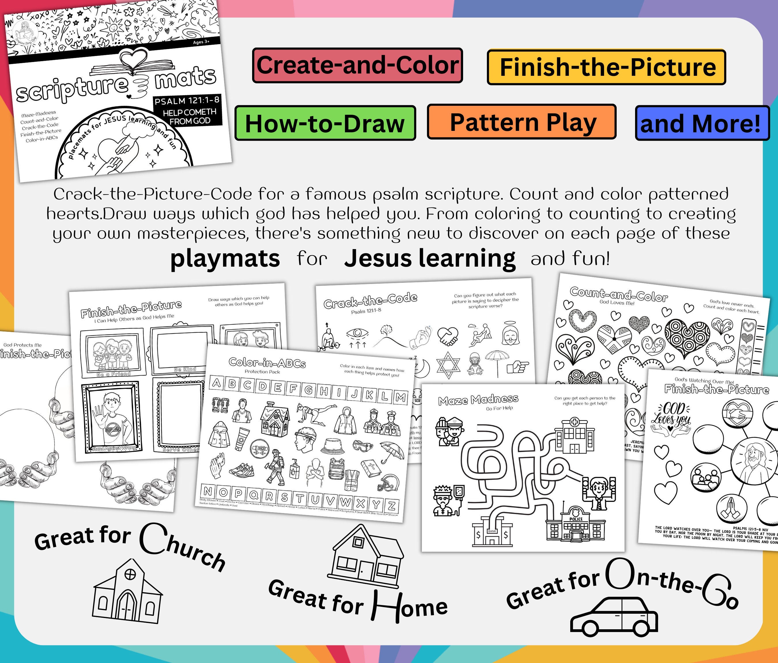 Psalm 121 1 8 8 Scripture Activity Place Mats God Watches Over Us