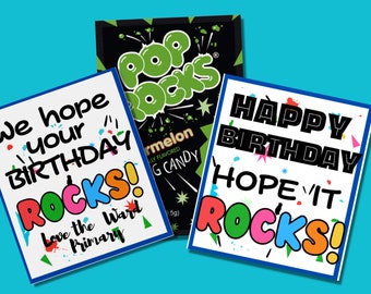 Pop Rocks Candy Gift Tags: Birthday & Primary Birthday | Birthday Gifts | LDS Primary Birthday Gift | Candy Birthday Printable Gift Tags
