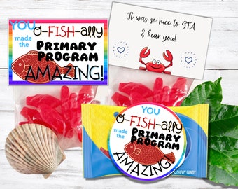 Primary Program Gift Tags: &quot;You O-FISH-ALLY...!&quot; | Primary Singing Time | Primary Program Thank-You Gift | Primary Presentation Gift Tag
