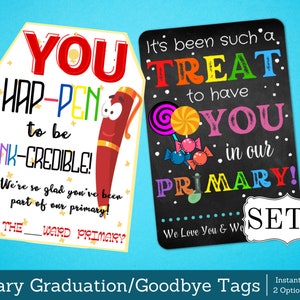 Étiquettes-cadeaux Goodbye Primary LDS Primary | Déménager ou obtenir son diplôme | Idée cadeau principale SDJ | Étiquette cadeau bonbon | Étiquette de remerciement | Téléchargement instantané