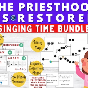 Primary Singing Time: The Priesthood is Restored Game Bundle (Song Visuals, Melody Map | Keyword Match | Last Singer Standing | Pool Noodle)