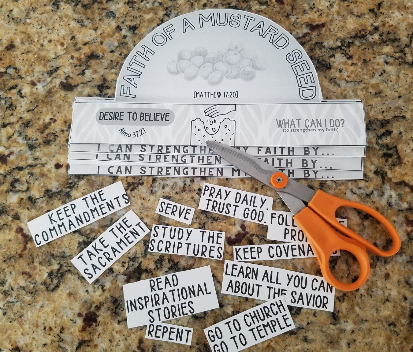 Faith as Mustard Seed Flipbook Craft Matthew 17 Craft Come Follow Me