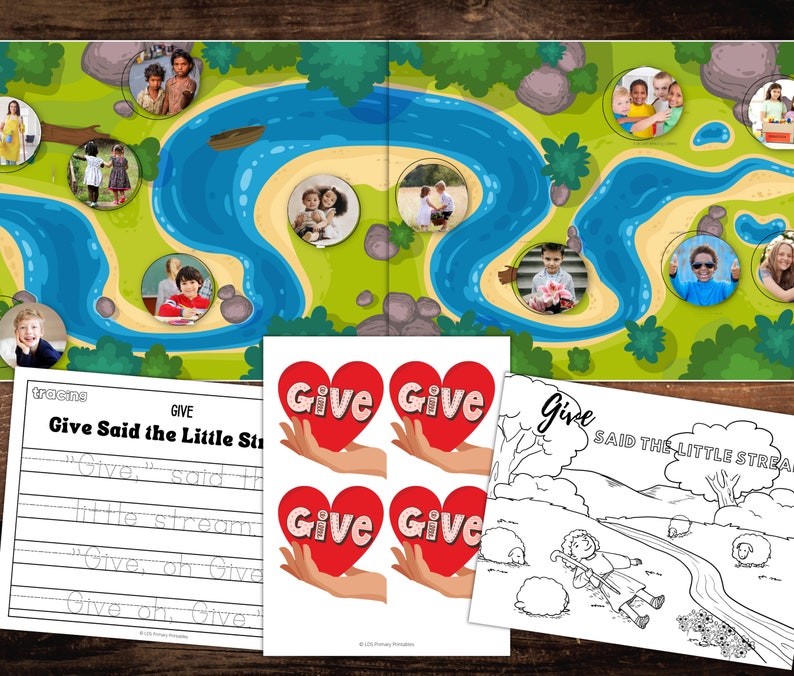 Doing Good Kindness: Board Game, Scripture Trace, Give Heart Figures Kids Bible Lesson Printables LDS Come Follow Me Family Primary image 1