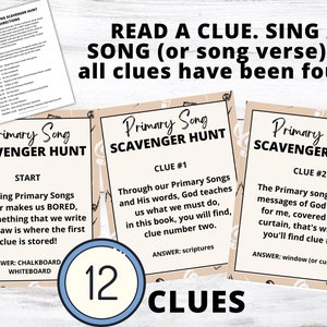 Primary Singing Time SCAVENGER HUNT | Primary Song Review | Primary Program Review Game | Primary Music Leader | Singing Time Game | LDS image 3