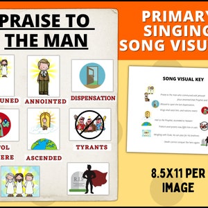 Hora de cantar na Primária: Cartaz do jogo Louvor ao Homem | Imagens das músicas da Primária SUD | Líder de música da Primária | Hino SUD | Música da Primária