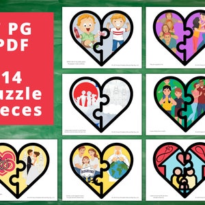 HEART PUZZLE Primary Song Game: Families Can Be Together Forever Primary Singing Time, Come Follow Me, Primary Chorister, LDS Music Leader image 2