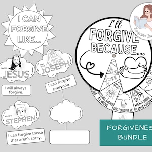 BIBLE-ONLY Forgiveness Mobile & Spinner Wheel crafts, Come Follow Me, Primary Children, Youth forgiving forgive lessons, LDS printables