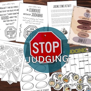 Judging Printables: Folder Game, Judging Scriptures Origami Storyteller, Poem Coloring Pages | Kids Bible Printables | Come Follow Me LDS