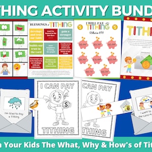 Tithing Kids Activity Bundle: Folder Game, Coloring, Tithing Song Crafts (Come Follow Me Families & LDS Primary | Malachi | Tithing Lesson)