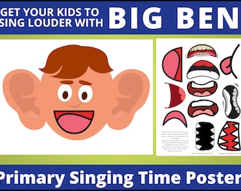 Singing Time Poster: Big-Eared Ben (Music Class or Choir | Primary Song Visuals | Primary Singing Time | Primary Music | Poster Displays)