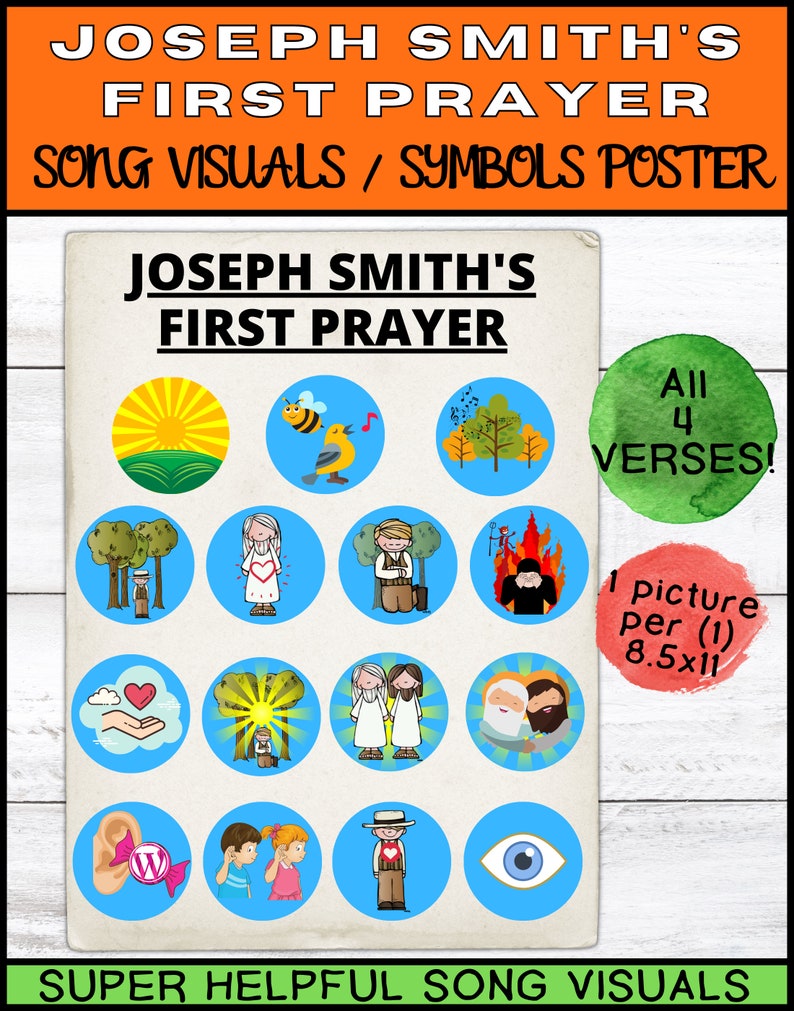 Primary Singing Time: Joseph Smith's First Prayer First Vision LDS Primary Song Visuals Vs 1-4 Flipchart Primary Music Leader image 2