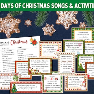Twelve Days of Christmas | 12 Weihnachtslieder | Weihnachtskarten | Weihnachten Familie Advent Aktivitäten | Kinder Weihnachtsaktivitäten