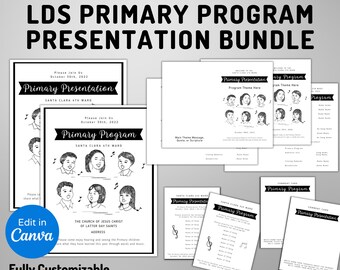 Bearbeitbares HLT-Primär-Gesangszeit-Programm-Präsentation Großes Bündel - Sakrament-Programm, Primäre Praxis-Einladungen, Primäre Invite