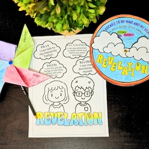 Personal Revelation Activity Bundle: Pinwheel, Spinner Wheel and Coloring Pages - Kids Bible Printasbles & Crafts, Come Follow Me LDS