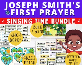 Joseph Smith's First Prayer Primary Singing Time Game Bundle (LDS Hymn, Primary Song Activities, Primary Music Leader, Come Follow Me)