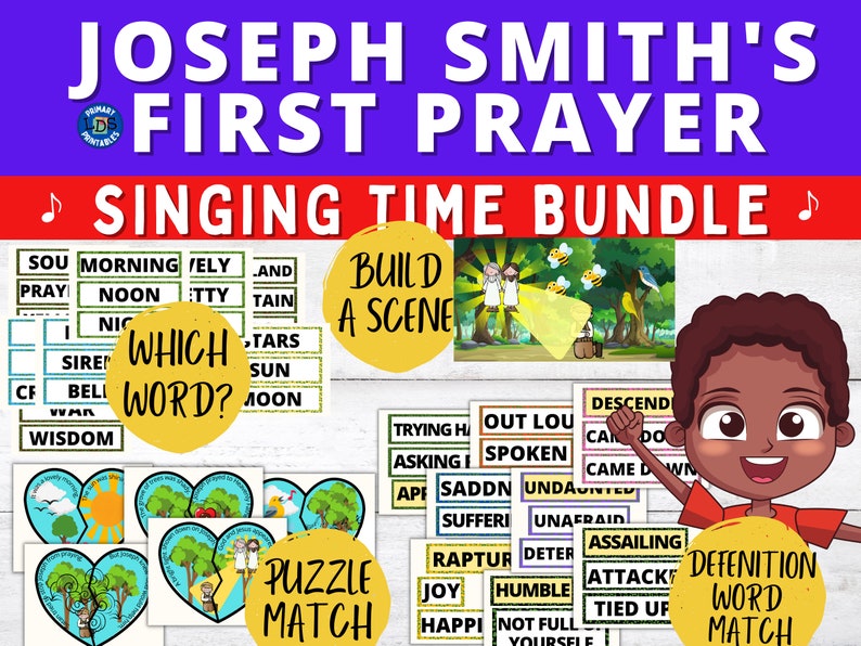 Joseph Smith's First Prayer Primary Singing Time Game Bundle LDS Hymn, Primary Song Activities, Primary Music Leader, Come Follow Me image 1