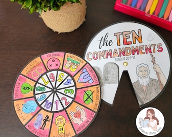 Ten Commandments Tablets Moses Exodus Memory Game Printable, Bible Educational Tool, Homeschool Sunday School, Kids Bible Craft Printable