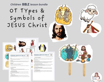 BIBLE CHILDREN Old Testament Types & Symbols of Christ Bible Sunday School Lesson Bundle, Children bible lesson helps