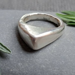 Sterling Silver Statement Ring Angular Triangle Size L, Handmade Jewellery