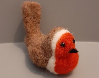 Needle Felted Wool Robin Bird Christmas Festive Tree Decoration, Handmade Birthday present, Gift for her, Wildlife decor