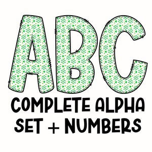 St Patricks Day Alpha Doodles | Doodle Letters | Sublimation Downloads | PNG for sublimation | DIY Design | St. Patricks Day