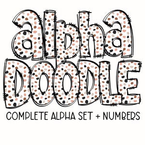Pebbles Alpha Doodles | Doodle Letters | Lowercase, Numbers, Capital Letters | PNG for sublimation | DIY Design