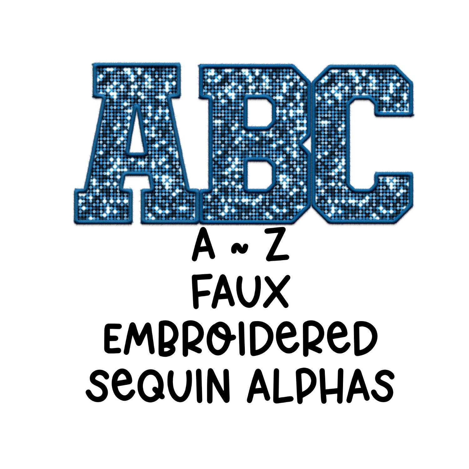 Blue Varsity Sequin Embroidered Alpha Doodles | Doodles for Pngs ...
