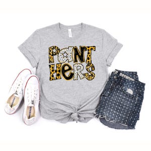 Panthers Black Gold Spirit Design | PNG for Instant Download | PNG for Sublimation