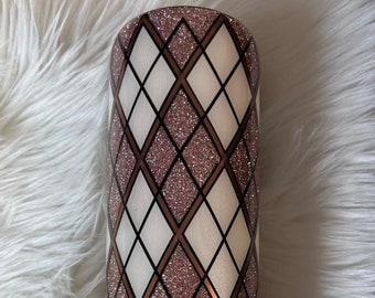 Rose Gold Argyle Tumbler
